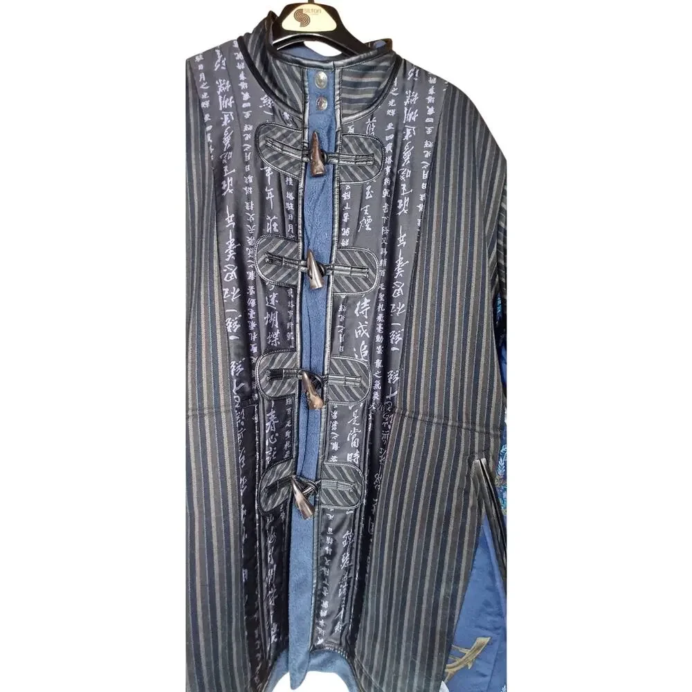 VTG Koos Of Course Womens 1X Chinese Script Reversible Coat Silk Overlay Artsy - Picture 5 of 8